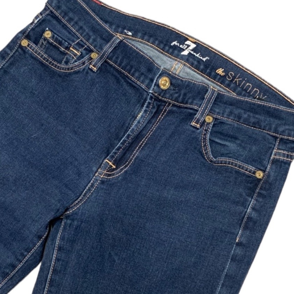 7 For All Mankind The Skinny Dark Wash Jeans Size 28 - Picture 3 of 7